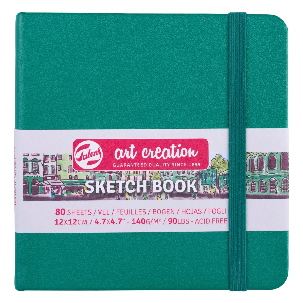 Szkicownik 12 x 12 cm - Talens Art Creation - Forest Green, 140 g, 80 ark.