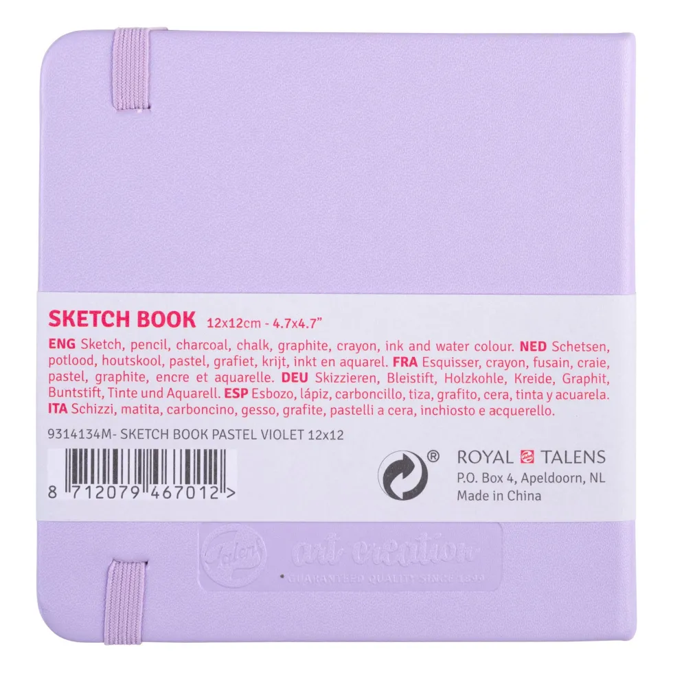 Szkicownik 12 x 12 cm - Talens Art Creation - Pastel Violet, 140 g, 80 ark.