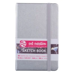 Szkicownik 9 x 14 cm - Talens Art Creation - Shiny Silver, 140 g, 80 ark.