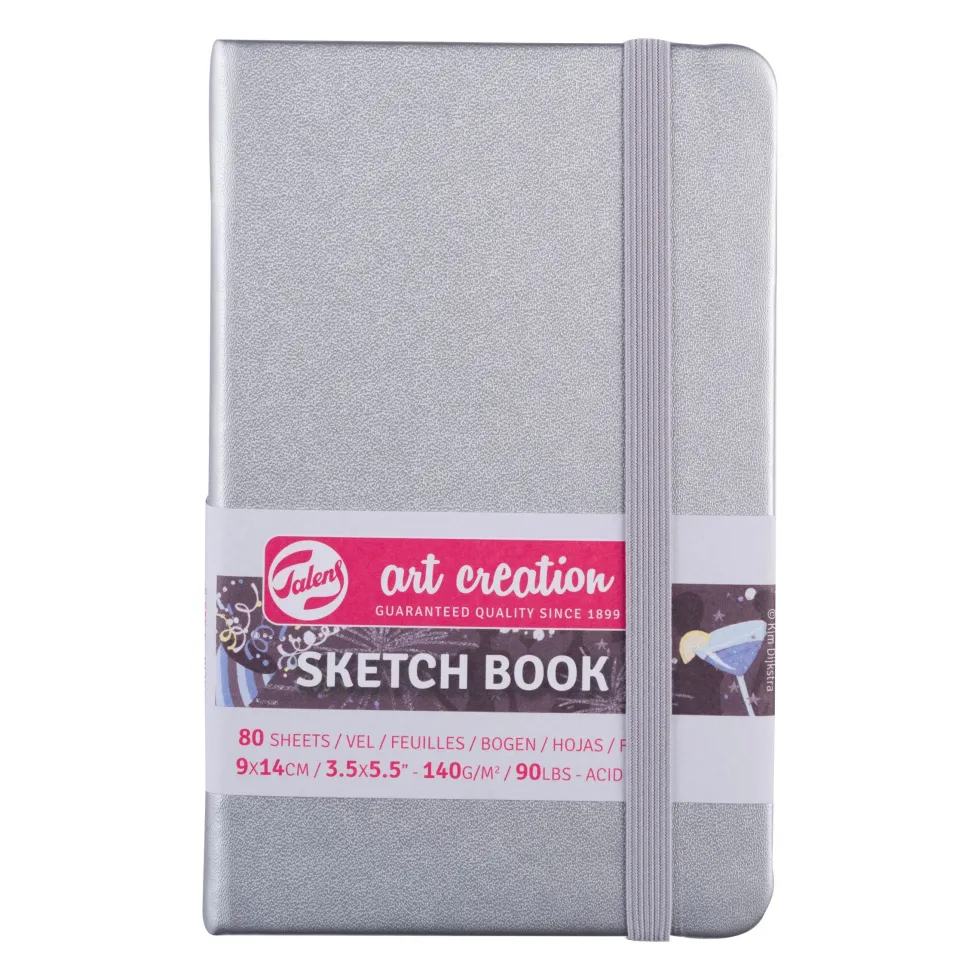 Szkicownik 9 x 14 cm - Talens Art Creation - Shiny Silver, 140 g, 80 ark.