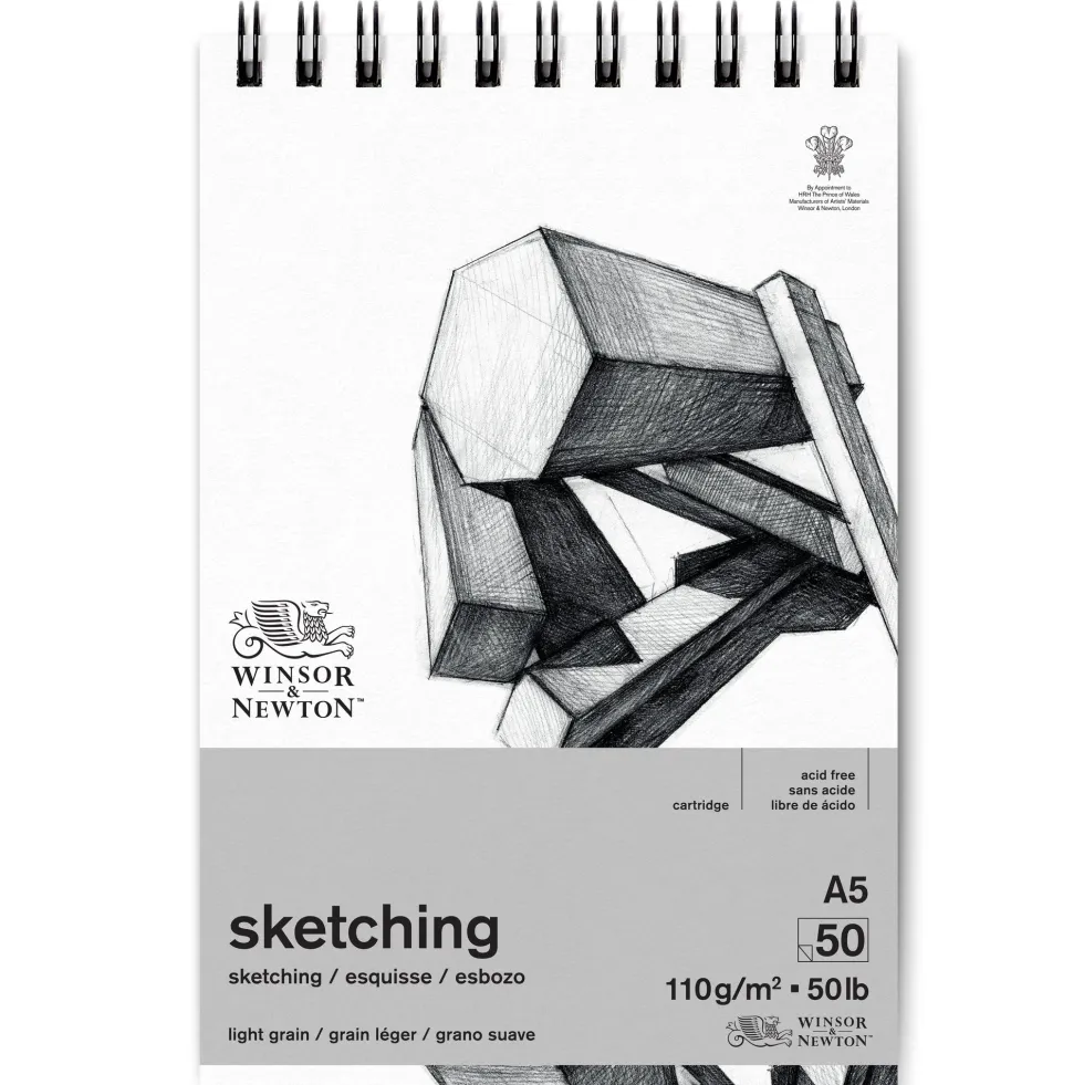 Szkicownik ze spiralą Sketching - Winsor & Newton - light, A5, 110g, 50 ark.