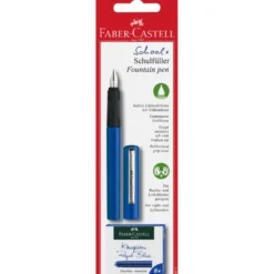 Szkolne pióro wieczne z wkładami - Faber-Castell - niebieskie, M