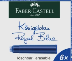 Szkolne pióro wieczne z wkładami - Faber-Castell - niebieskie, M