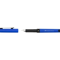 Szkolne pióro wieczne z wkładami - Faber-Castell - niebieskie, M