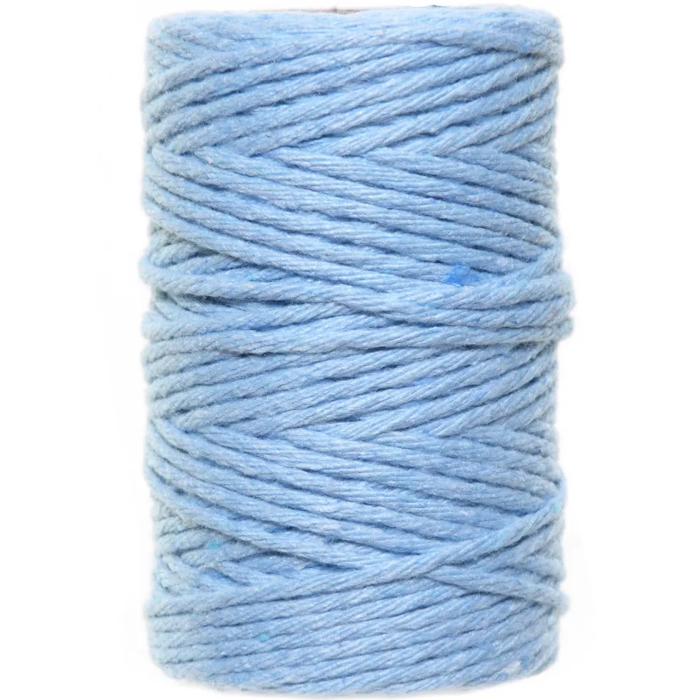 Sznurek bawełniany do makramy - błękitny, 2 mm, 60 m