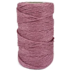 Sznurek bawełniany do makramy - brudny róż, 2 mm, 60 m