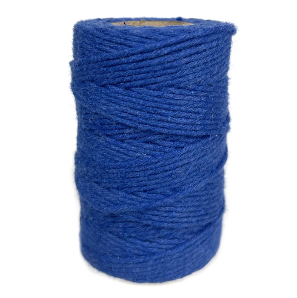 Sznurek bawełniany do makramy - królewski błękit, 2 mm, 60 m