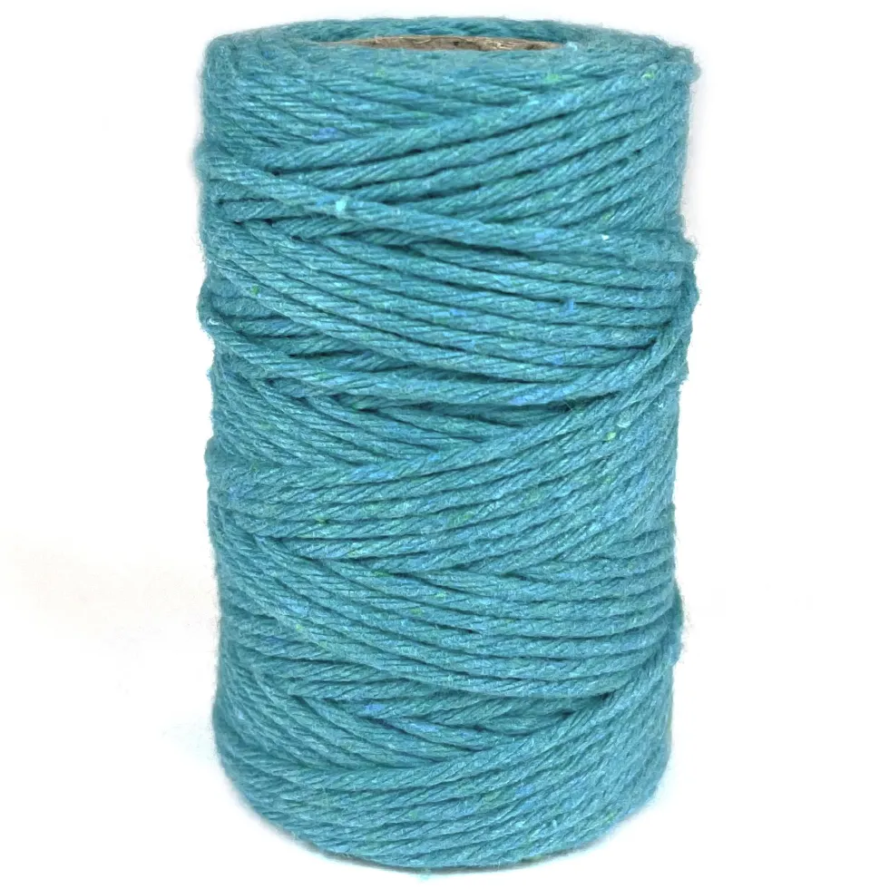 Sznurek bawełniany do makramy - szmaragdowy, 2 mm, 60 m
