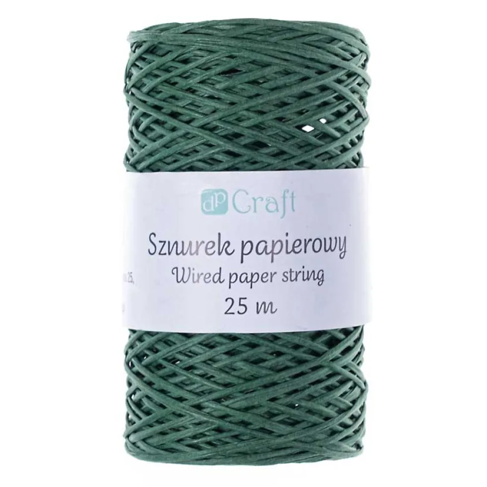 Sznurek papierowy - DpCraft - zielony, 25 m