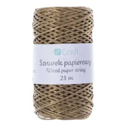 Sznurek papierowy - DpCraft - złoty, 25 m