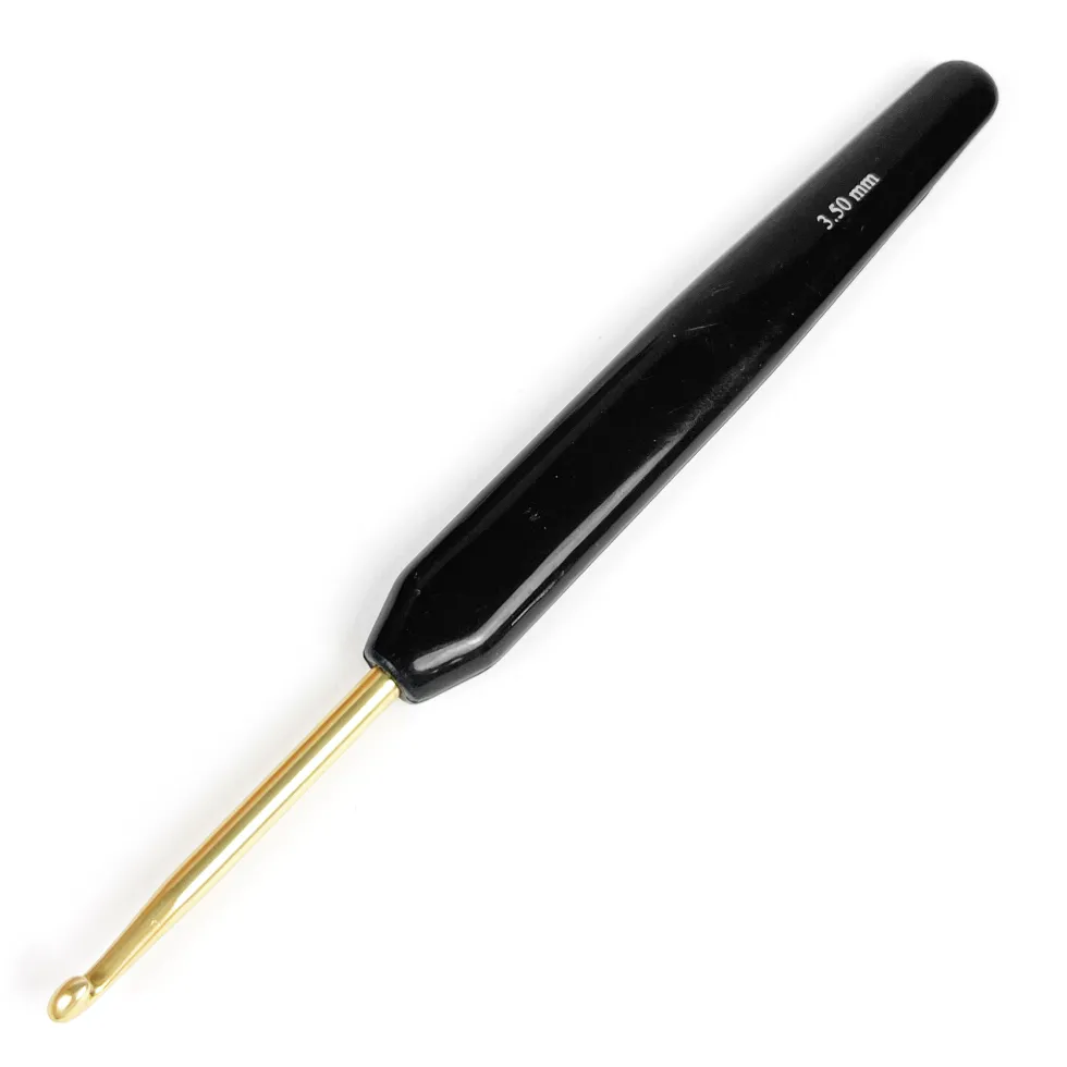 Szydełko aluminiowe z rączką - Rico Design - czarne, 3,5 mm