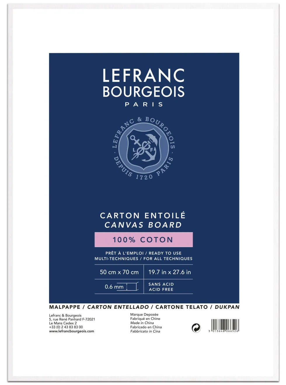 Tablica malarska - Lefranc & Bourgeois - 50 x 70 cm