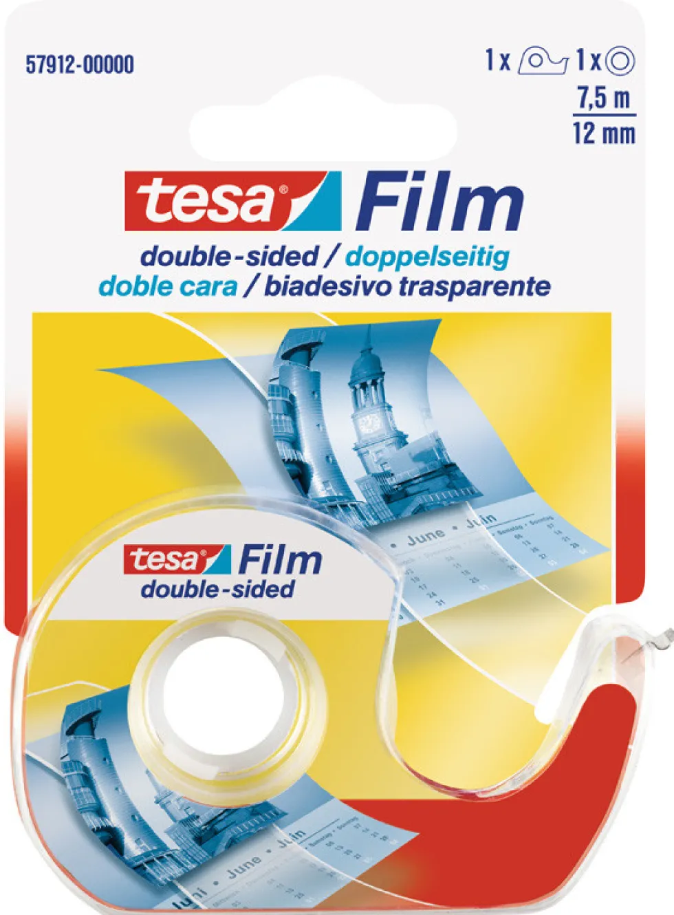 Taśma biurowa Tesafilm dwustronna - 7,5m x 12mm