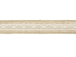 Taśma jutowa z koronką - 4 cm x 5 m