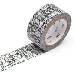 Taśma papierowa washi - MT Masking Tape - Cup of Therapy Animals, 7 m