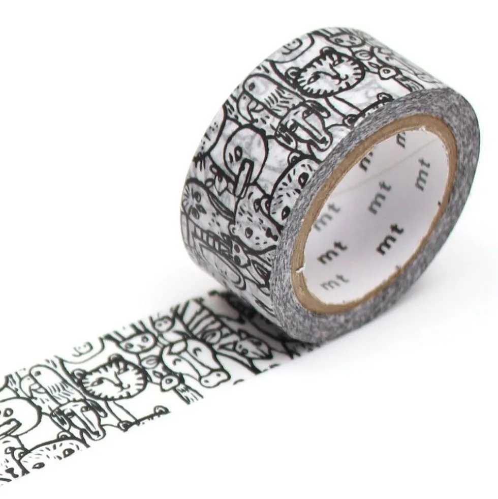 Taśma papierowa washi - MT Masking Tape - Cup of Therapy Animals, 7 m