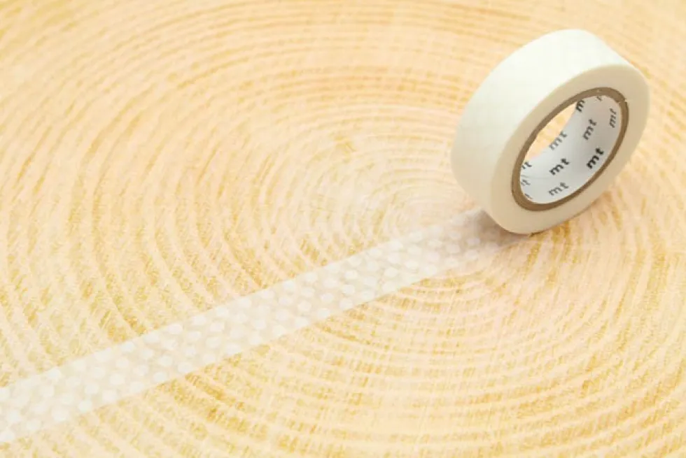 Taśma papierowa washi - MT Masking Tape - Dot White, 7 m