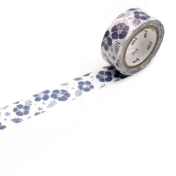 Taśma papierowa washi - MT Masking Tape - Hibiscus Navy Blue 7 m