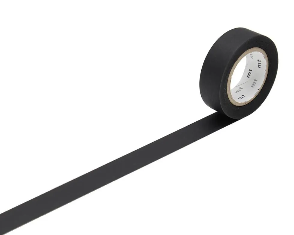 Taśma papierowa washi - MT Masking Tape - Matte Black, 7 m