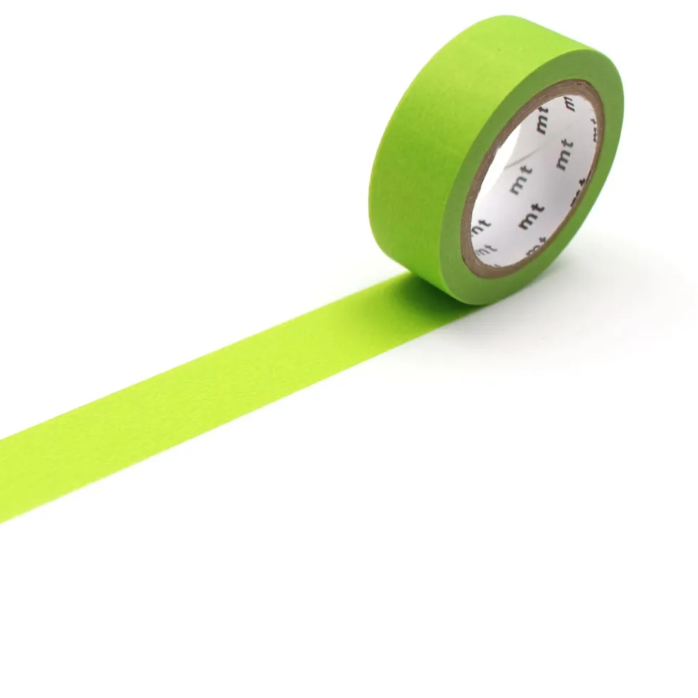 Taśma papierowa washi - MT Masking Tape - Matte Yellow Green 7 m