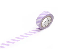 Taśma papierowa washi - MT Masking Tape - Stripe Lilac, 7 m