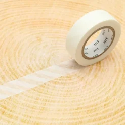 Taśma papierowa washi - MT Masking Tape - Stripe White, 7 m