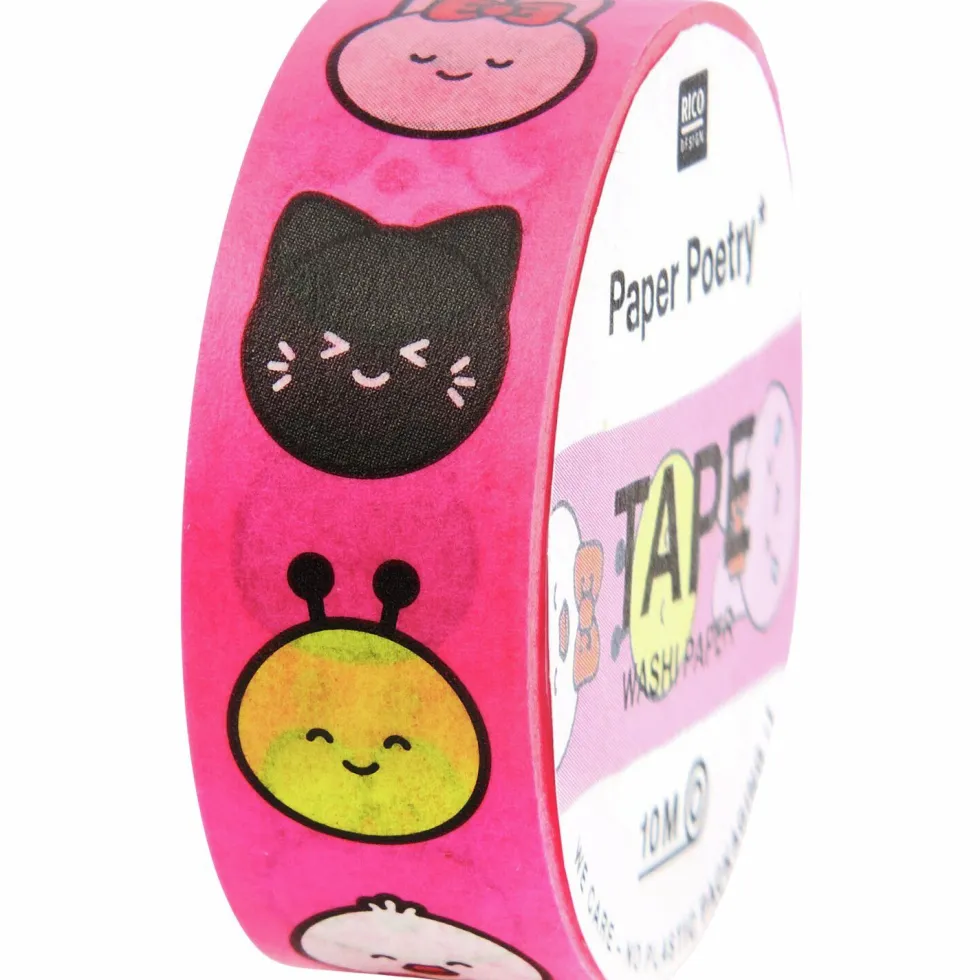 Taśma washi Chingu Animals - Paper Poetry - 1,5 cm x 10 m