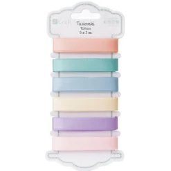 Tasiemki ozdobne, satynowe - DpCraft - Pastels, 6 szt.