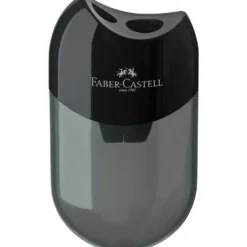 Temperówka podwójna z pojemnikiem - Faber-Castell - czarna