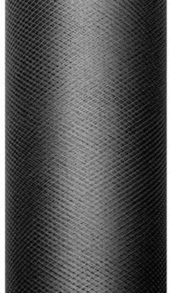 Tiul dekoracyjny 15 cm - czarny, 9 m