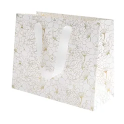 Torba prezentowa Złote Kwiaty - Rico Design - 22 x 18 x 10 cm