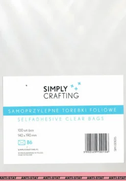 Torebki, woreczki foliowe z klejem - Simply Crafting - B6, 100 szt.
