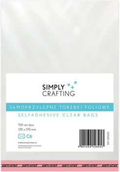 Torebki, woreczki foliowe z klejem - Simply Crafting - C6, 100 szt.