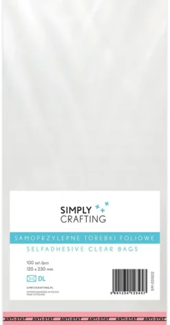 Torebki, woreczki foliowe z klejem - Simply Crafting - DL, 100 szt.