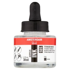 Tusz akrylowy - Amsterdam - Titanium White, 30 ml