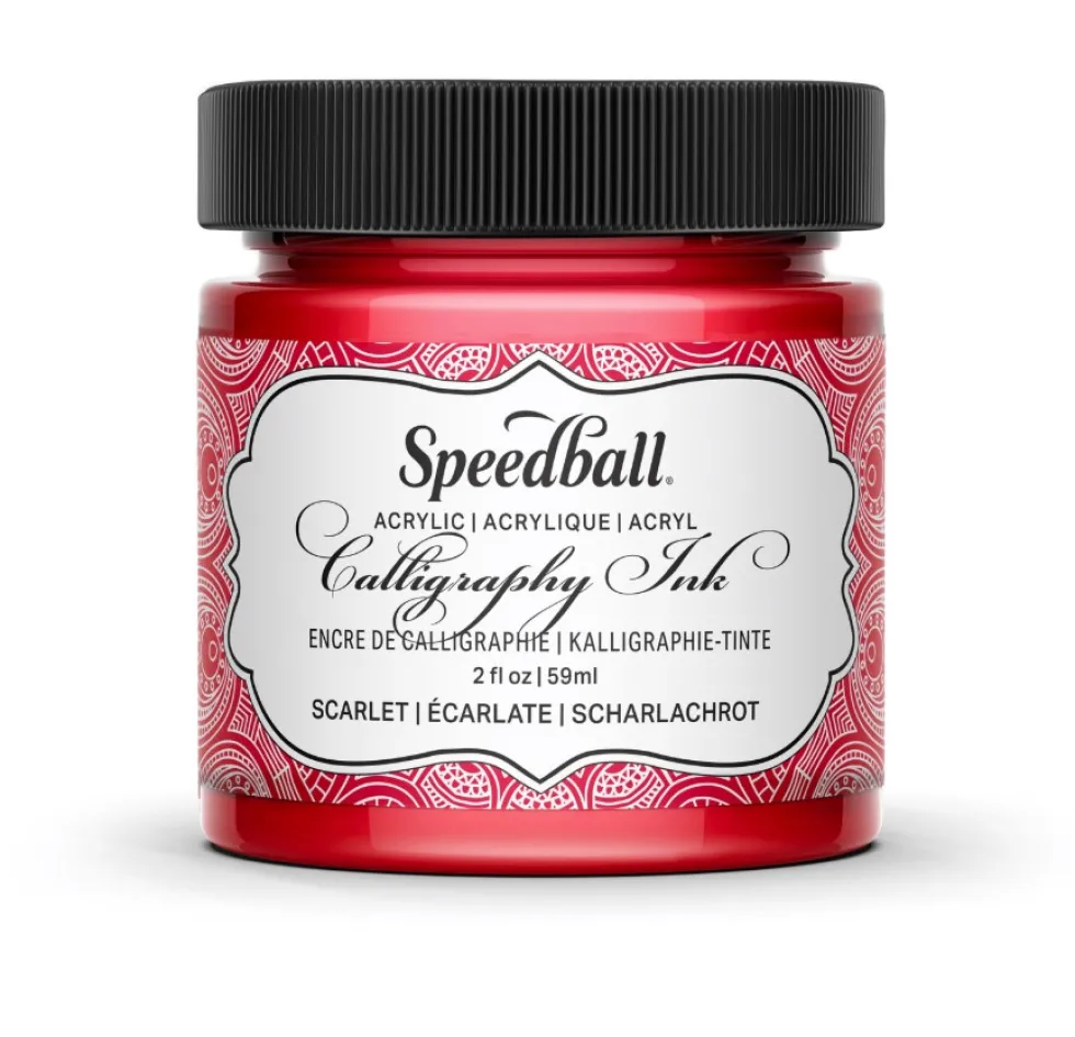 Tusz akrylowy do kaligrafii - Speedball - Scarlet Red 59 ml