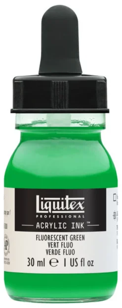 Tusz akrylowy - Liquitex - Fluorescent Green, 30 ml
