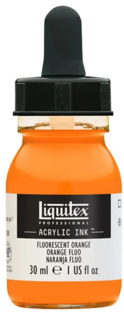 Tusz akrylowy - Liquitex - Fluorescent Orange, 30 ml