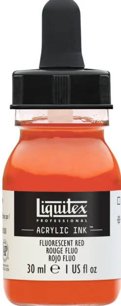 Tusz akrylowy - Liquitex - Fluorescent Red, 30 ml