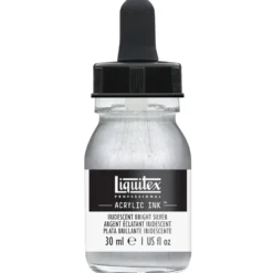 Tusz akrylowy - Liquitex - Iridescent Bright Silver, 30 ml