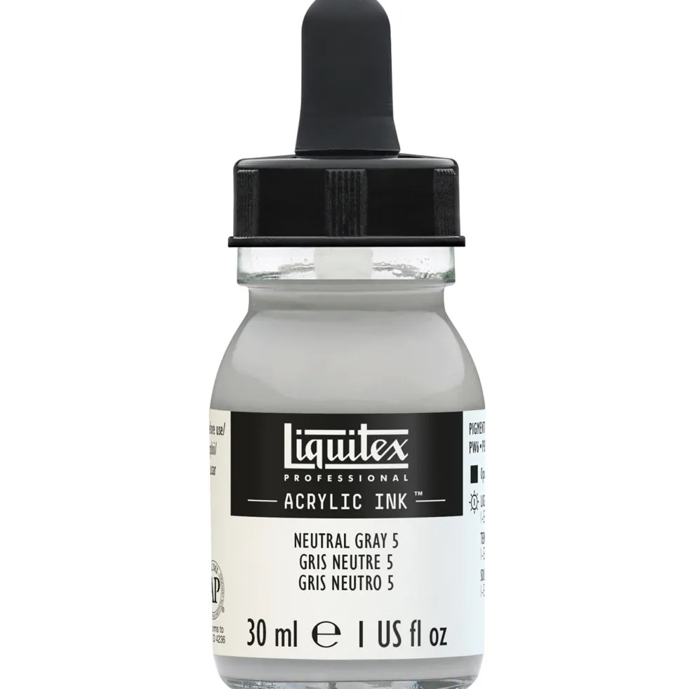 Tusz akrylowy - Liquitex - Neutral Grey 5, 30 ml