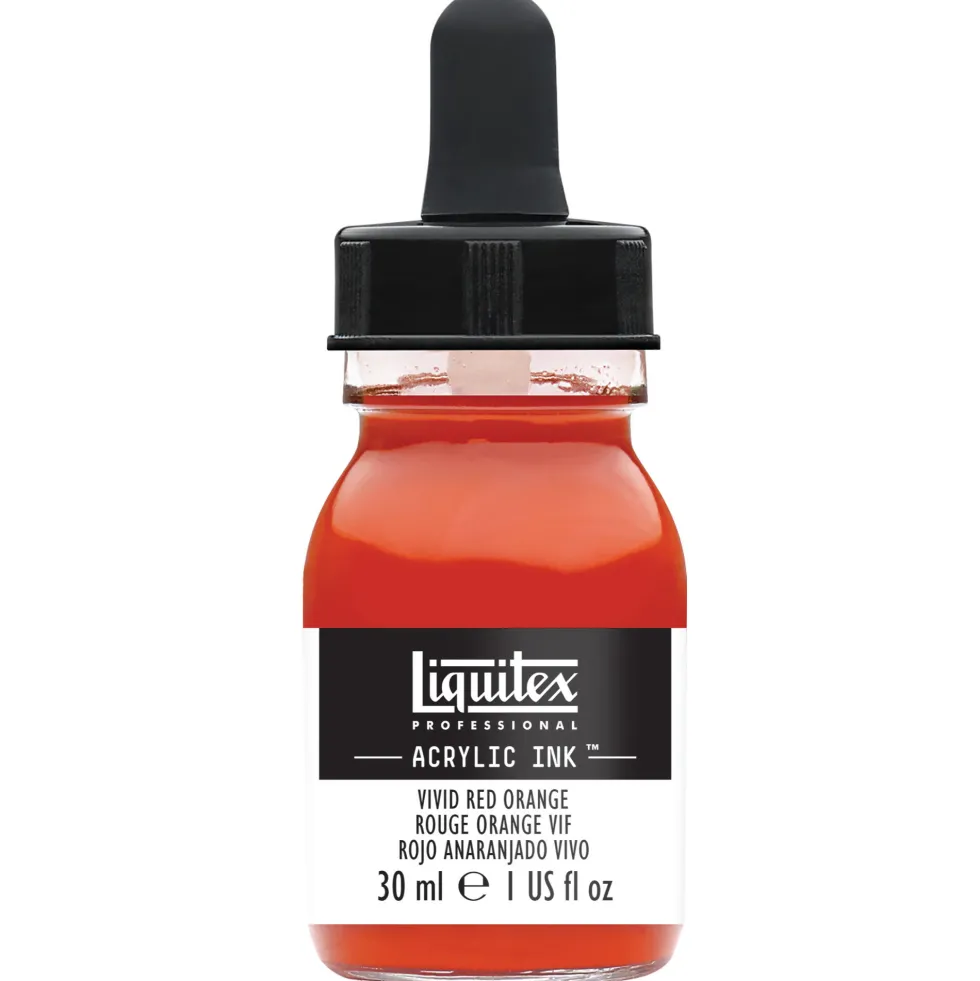 Tusz akrylowy - Liquitex - Vivid Red Orange, 30 ml