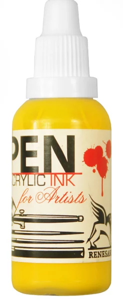 Tusz akrylowy - Renesans - żółć permanentna, 35 ml