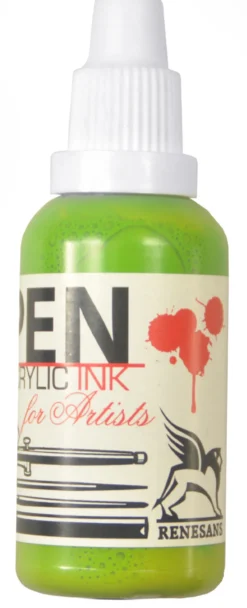 Tusz akrylowy - Renesans - złotawa zieleń, 35 ml