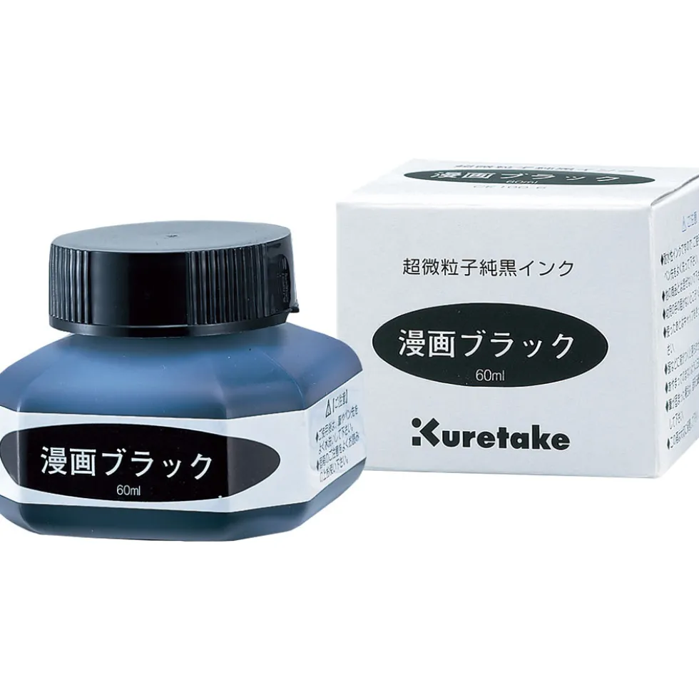 Tusz do komiksów Ink Cartoon Black - Kuretake - czarny, 60 ml