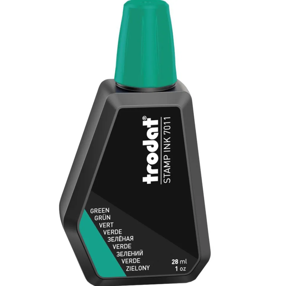 Tusz do pieczątek 7011 - Trodat - zielony, 28 ml