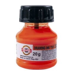 Tusz rysunkowy, kreślarski - Koh-I-Noor - pomarańczowy fluorescencyjny, 20 g
