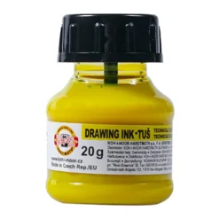 Tusz rysunkowy, kreślarski - Koh-I-Noor - żółty fluorescencyjny, 20 g