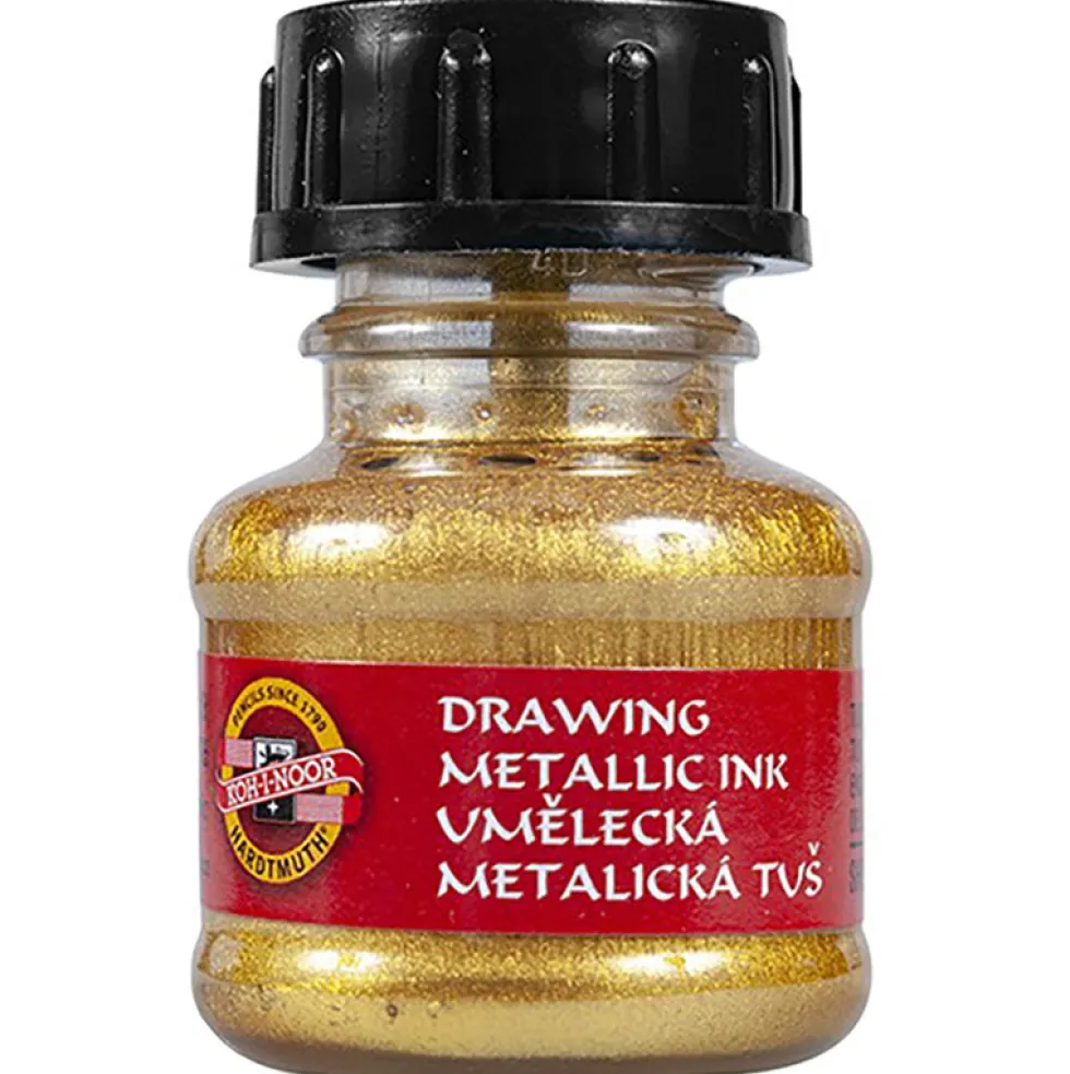 Tusz rysunkowy metaliczny Art Metalik - Koh-I-Noor - złoty, 20 g