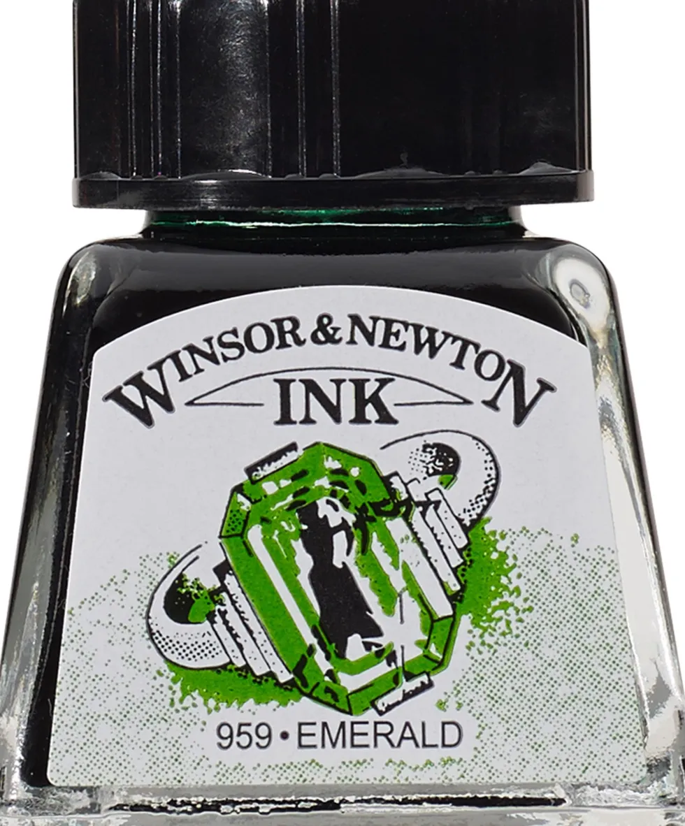 Tusz rysunkowy - Winsor & Newton - Emerald, 14 ml